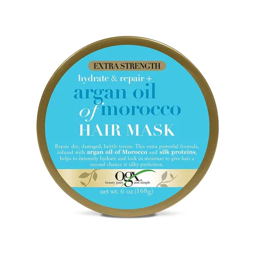 OGX Extra Strength Hydrate Repair + Argan Oil of Marruecos Mascarilla para el cabello Hidratante Profundo, Tratamiento Acondicionador, Cítricos, 6