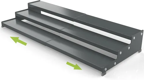 Jojocross Organizador de especias para gabinete, almacenamiento de especias expandible de 3 niveles, ideal para armarios de cocina, armarios, Gris