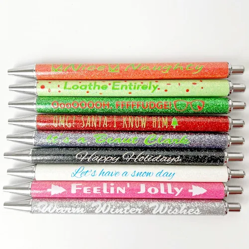 Miniatura 6 de Jxueych Lindos bolígrafos con purpurina y frases divertidas, bolígrafos pasivos y elegantes, regalos para colegas, suministros de oficina