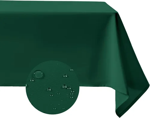 Miniatura 8 de Paquete de 2 manteles de Navidad color verde, rectangular, de 60 x 84 pulgadas, de poliéster, impermeable y resistente a las arrugas, para mesa
