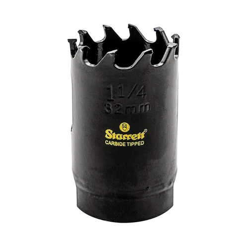 Miniatura 7 de Starrett Sierra perforadora con punta de carburo con acabado de superficie de alta calidad, ideal para madera, PVC y fibra de vidrio, 3 dientes por
