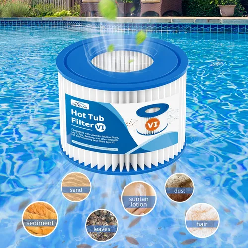 Miniatura 4 de Paquete de 12 filtros tipo VI. Cartucho de repuesto para filtro de bañera de hidromasaje y spa. Compatible con Coleman SaluSpa 90353E, 58323E