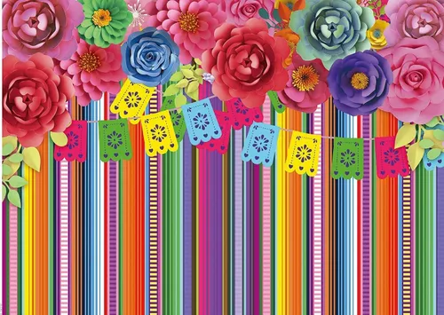 Miniatura 7 de CHAIYA Fondo de fiesta mexicana de 7x5 pies para fiesta de cumpleaños, decoración de fiesta de cumpleaños, carnaval de Cinco de Mayo, banderas