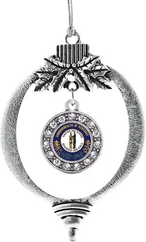 Miniatura 79 de Inspired Silver - Twin One - Adorno festivo de Navidad de plata - Adorno festivo de árbol de Navidad con dije de círculo y circonita cúbica