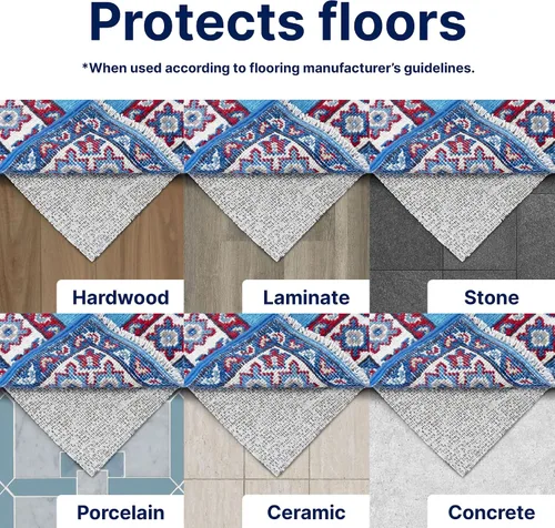 Miniatura 9 de Nature´s Grip por Rug Pad USA, almohadillas de alfombra antiderrapante de caucho natural y yute, solución ecológica, evita el agrupamiento, tapetes