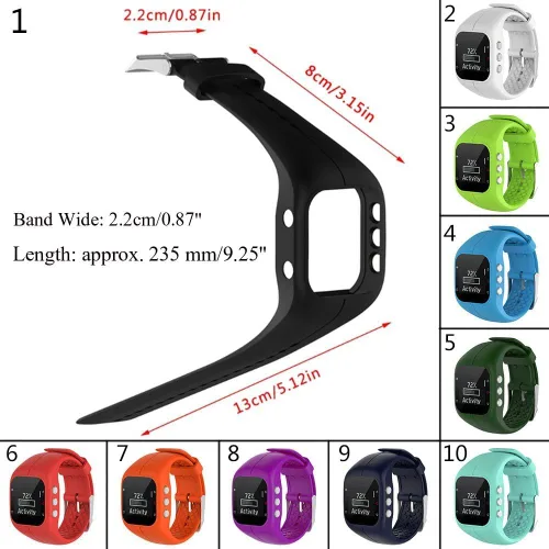 Miniatura 4 de QGHXO Correa para Polar A300, correa de repuesto de silicona suave y ajustable para reloj Polar A300