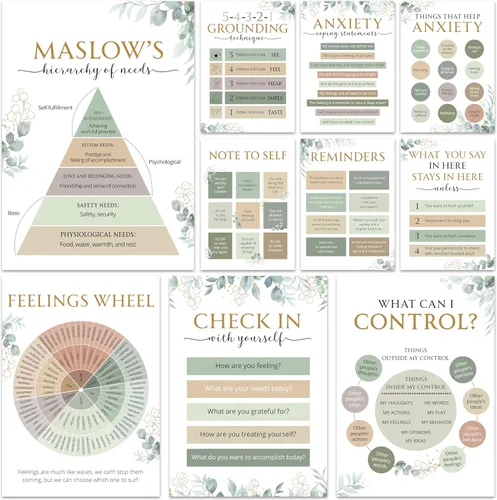 Miniatura 7 de 10 pósteres de cuidado de salud mental, póster de salud mental, decoración de oficina de terapia, artículos imprescindibles para la oficina