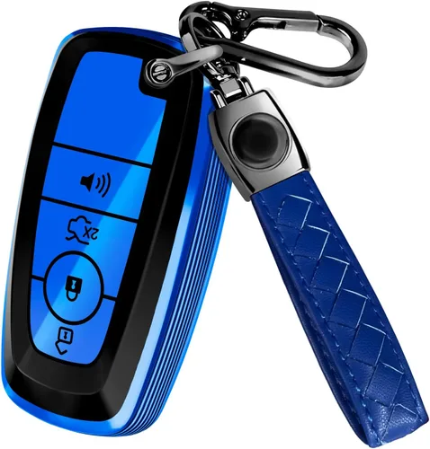 Miniatura 9 de Lucrum Compatible con funda para llavero Ford y llavero de cuero, funda para llavero para F150, F250, F350, F450, Edge Explorer (2018-2025)