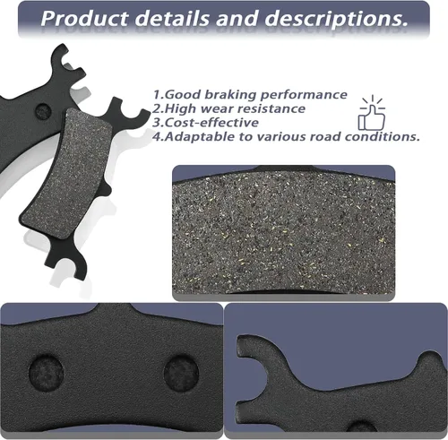 Miniatura 4 de Pastillas de freno delanteras y traseras para Polaris Sportsman 400 450 500 600 700 800 EFI/HO 2x4 4x4, Scrambler 400 500, Trail Boss 330, Magnum