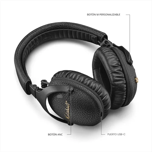 Miniatura 6 de Marshall Monitor III A.N.C. Auriculares Bluetooth Over-Ear – Cancelación activa de ruido con micrófono Más de 100 horas de tiempo de reproducción
