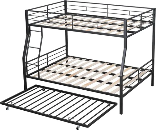 Miniatura 3 de DNYN Litera tamaño matrimonial XL sobre Queen con nido para dormitorio de niños, fácil de montar y diseño que ahorra espacio, no necesita somier
