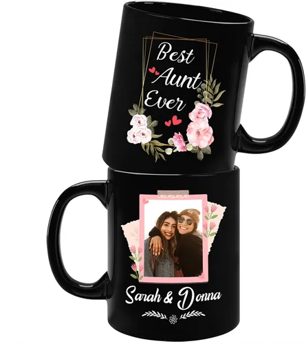 Miniatura 7 de Taza de cerámica personalizada con nombre para tía, regalo para tía, taza de café personalizada con título oficial para tía, regalo de sobrina