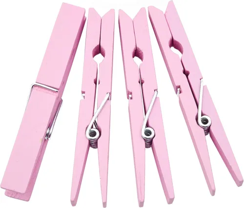 Miniatura 7 de Juvale Pinzas de madera para decoración de aula, paquete de 100, rosa, moderno, clips de lavandería, clips de fotos y pinzas para la ropa