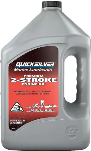 Quicksilver Aceite de motor premium de 2 tiempos - Fueraborda, PWCs, motos de nieve y motocicletas - 1 galón