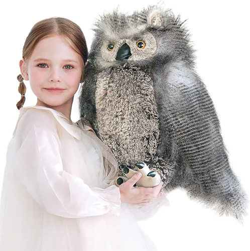 Miniatura 7 de IKASA Juguete de peluche gigante realista de búho nevado, 17 pulgadas, juguetes suaves y bonitos de tamaño grande, enorme peluche jumbo, regalos