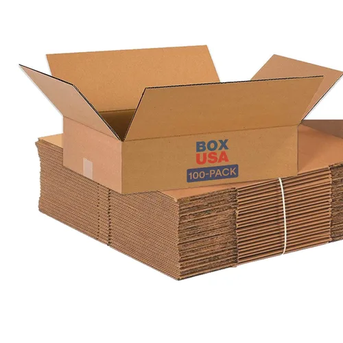 BOX USA Cajas de cartón corrugado de 16 x 12 x 4, planas de 16 pulgadas de largo x 12 pulgadas de ancho x 4 pulgadas de alto, paquete de 100