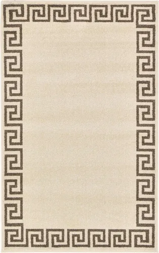 Miniatura 35 de Unique Loom Athens Collection - Alfombra clásica geométrica con diseño de borde moderno, 2 x 3 pies, color carbón/beige