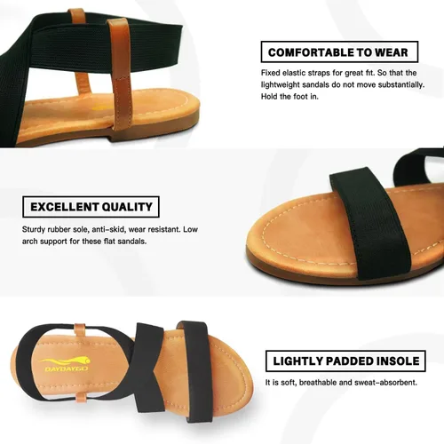Miniatura 5 de DAYDAYGO Sandalias planas elásticas para mujer