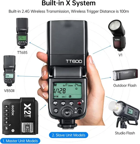 Miniatura 6 de Godox TT600 2.4G Flash Speedlite para cámaras Canon Nikon Pentax Olympus Fujifilm Panasonic Pentax