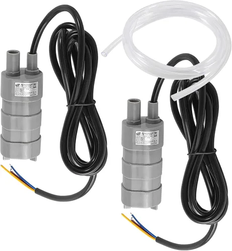Paquete de 2 motores sumergibles de bomba de agua de CC de cabeza alta para estanque, acuario, fuente de pecera 10L/Min 600L/H DC12V 1.2A con tubo