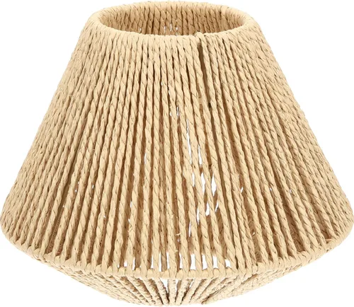 Pantalla de lámpara de mimbre tejida con cesta de ratán de paja pantalla colgante cubierta de luz colgante lámpara de techo iluminación tejida para