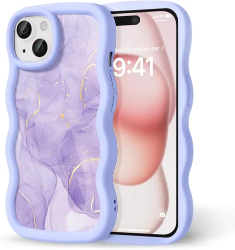 Miniatura 18 de Compatible con iPhone SE/8/7 Funda para Mujeres y Niñas, Marco Ondulado Rizado con Patrón Lindo, Estética Delgada Suave Silicona TPU Parachoques