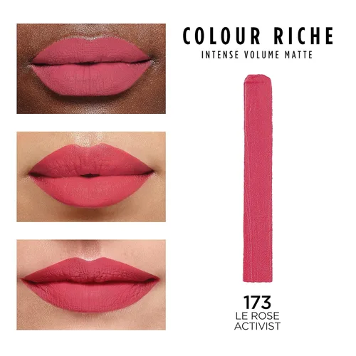Miniatura 2 de L'Oréal Paris Colour Riche - Lápiz labial mate de volumen intenso, con ácido hialurónico para hasta 16 horas de comodidad durante todo el día, rosa