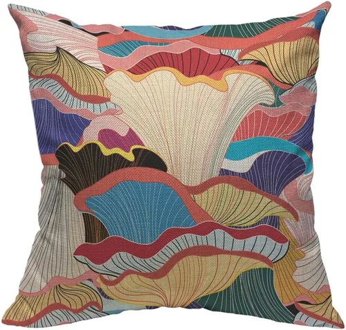 Miniatura 12 de TKS MITLAN Fundas de almohada abstractas con ondas 18 x 18 pulgadas, fundas de almohada decorativas con gradiente azul de agua de mar, ondas
