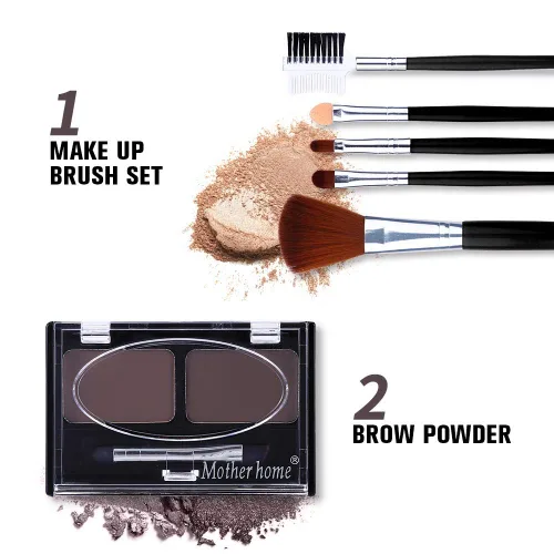 Miniatura 3 de Kit de maquillaje todo en uno, paleta de 12 colores de sombras de ojos desnudas brillantes, lápiz delineador de ojos negro resistente al agua, kit