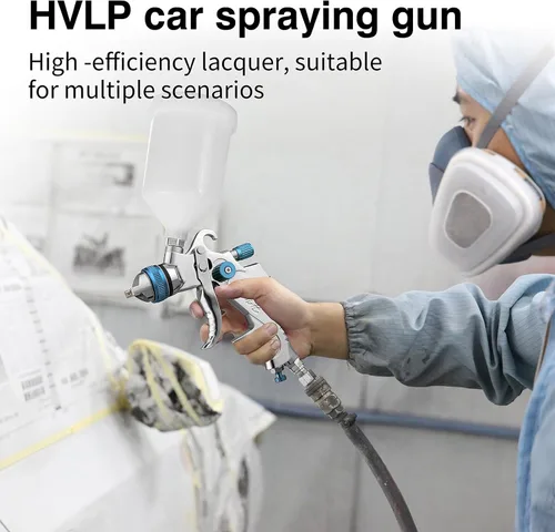 Miniatura 6 de Kit de pistola pulverizadora HVLP con boquillas de 1.4/1.7/2.0/2.5mm, pistola profesional de pintura para automóviles, reparación de paredes