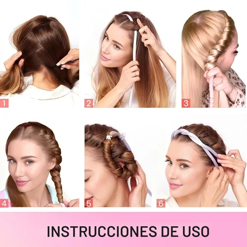 Miniatura 4 de Lanzhire Cintillo rizador sin calor para cabello largo y corto - Rizadores sin calor delgados para dormir (negro)