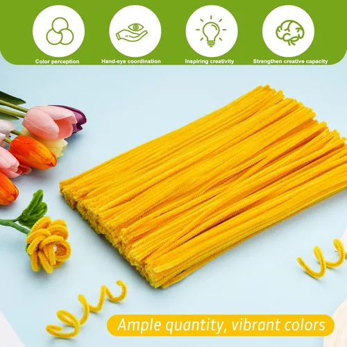 Miniatura 31 de Zlulary Juego de 100 limpiapipas de chenilla, de color sólido, para limpiar tuberías, manualidades, manualidades, decoración, tallos de felpilla Gris