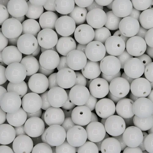 Miniatura 36 de 400 cuentas sueltas redondas de acrílico blanco con agujero de 0.067 in, cuentas a granel de 0.315 pulgadas para pulseras, collares, aretes
