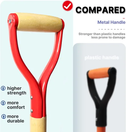 Miniatura 2 de VNIMTI Pala, Pala de Trasplante, Pala de Drenaje, Palas para Excavar, Pala Sharp Shooter o Pala, 45 Pulgadas, Empuñadura en D de Acero, Mango