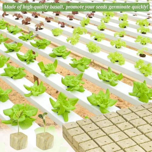 Miniatura 6 de Cubos de lana de roca de 5 cm de Halatool para jardín, cubos de lana de roca para hidroponía, cubos de plantación de lana de roca para cultivo sin 2