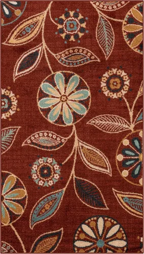 Miniatura 47 de Maples Rugs Reggie - Alfombra de pasillo floral, fabricada en Estados Unidos, lavable, antideslizante, alfombra de interior para cocina, pasillo