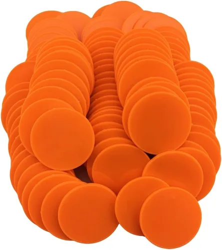 Smartdealspro Juego de 100 fichas de póquer opacas de 1 1/2 pulgadas de plástico, contadores de aprendizaje, fichas de juego con caja de Naranja