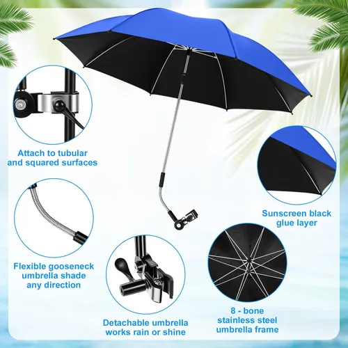 Miniatura 4 de 2 Set Beach Chair with Umbrella Foldable Camping Chair Adjustable and Fold up Umbrella with Storage Bag for Outdoors Fishing Camping Hiking Travel