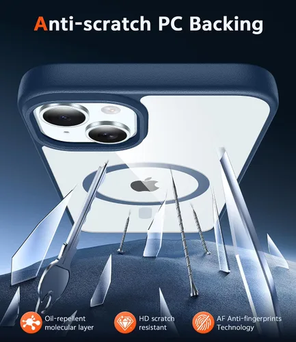 Miniatura 647 de FNTCASE Funda para iPhone 13 Pro-Max: Fundas magnéticas transparentes compatibles con Magsafe Slim anti amarillamiento protección contra caídas