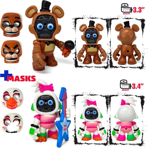 Miniatura 6 de Juego de 12 piezas inspiradas en el juego de cinco noches en Freddys Toys Colección de mini figuras con máscaras Figura de acción de FNAF