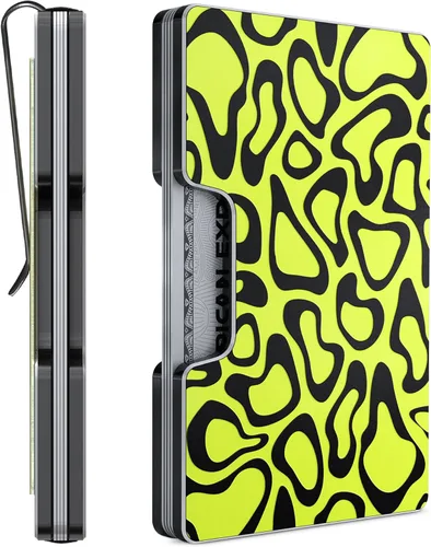 Miniatura 30 de Cartera de aluminio impresa 2.5D para hombres: clip delgado para dinero y tarjetero con barniz selectivo táctil. Bloqueo RFID mejorado, compacto