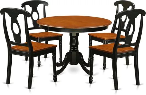 Miniatura 11 de East West Furniture HLKE3-BCH-LC Juego de mesa y sillas de cocina de 3 piezas contiene una mesa de comedor redonda con pedestal y 2 sillas tapizadas
