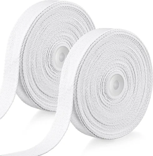 Miniatura 9 de 2 rollos/20 yardas, correas de algodón de 1 pulgada para decoración de manualidades, cinta de costura pesada, bolsas de envoltura para el hogar