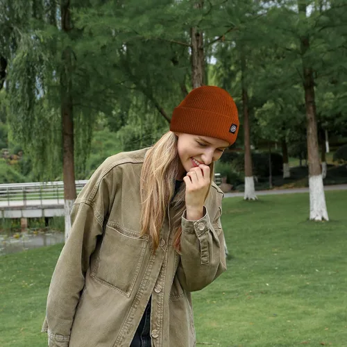 Miniatura 5 de Gorro para hombre con gorro de invierno con sonrisa, unisex, de punto, suave, cálido, con puños