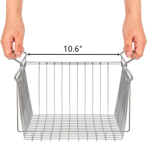 Miniatura 4 de SANNO Cestas apilables de 14 pulgadas de alambre para almacenamiento, organización, granja, cuchara, para despensa, cocina, armarios, baño