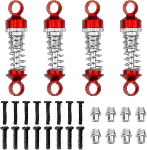 Miniatura 5 de Kit de nudillos de dirección de metal, brazo de suspensión con brazos en A, amortiguadores y neumáticos de varilla de enlace trasero, piezas