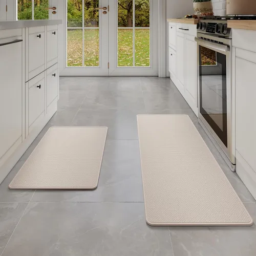 Miniatura 36 de YDKGL Tapetes de cocina para piso, alfombras de cocina súper absorbentes, antideslizantes, lavables, de lino sintético suave trenzado, alfombra