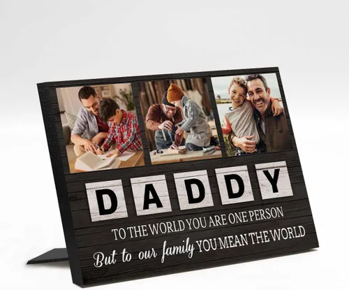 Miniatura 15 de D-Story Regalos de fotos personalizados, álbum de fotos personalizado para colgar/mesa, regalos para el mejor papá, panel de fotos personalizado