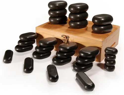 Master Massage Juego de 28 piezas de piedra caliente esencial para masaje de piedras calientes para terapia de piedras profesionales o en casa,