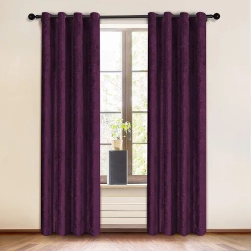 Miniatura 17 de KEMCO Panel de cortina opaca de felpilla de doble cara para sala de estar, dormitorio, dormitorio, sala de estar, oficina, con aislamiento térmico